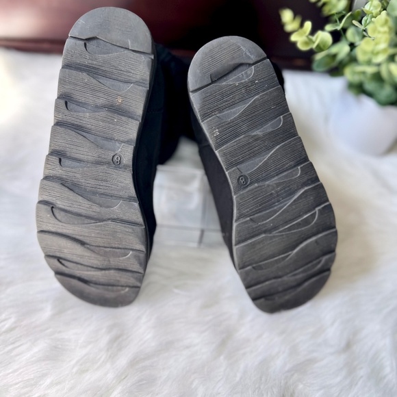 Muk Luks Kelby Black Knit Cuff Faux Suede Cozy Fold-Over Ankle Boots Size 8 - Picture 8 of 11